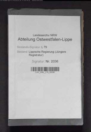Amtsanwaltschaft Detmold, Band 1