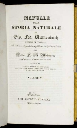 5: Manuale Della Storia Naturale, Volume 5