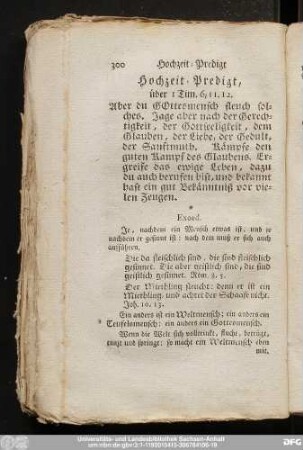 Hochzeit-Predigt über 1 Tim. 6, 11. 12.