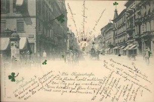 Postkartenalbum. "Gruss aus Karlsruhe". Kaiserstraße