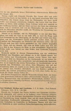 233-235 [Rezension] Steinbach, Ernst, Mythos und Geschichte