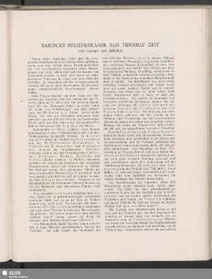Barocke Reliefkeramik Aus Tiberius' Zeit