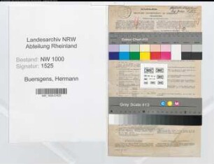 Entnazifizierung Hermann Buersgens, geb. 05.12.1901 (Postbeamter)