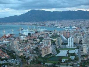 Palermo, Hafen, vom Monte Pellegrino, 606 m