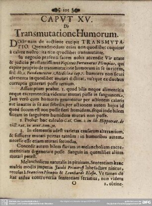 Caput XV. De Transmutatione Humorum