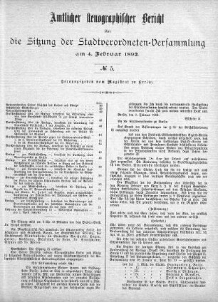 No. 5, 4. Februar 1892