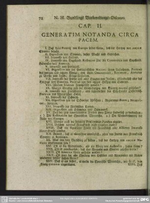 Cap. II. Generatim Notanda Circa Pacem