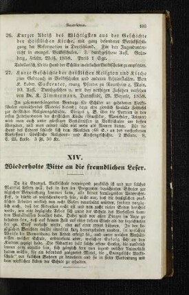 Wiederholte Bitte an die freundlichen Leser
