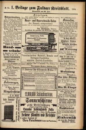 Zweite Ausgabe vom Samstag, den 22. Juli 1899.