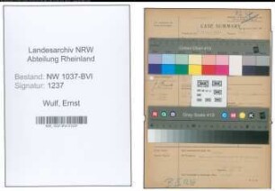 Entnazifizierung Ernst Wulf , geb. 23.02.1904 (Ingenieur)