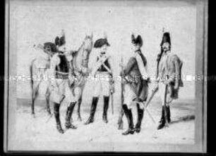 Darstellung preußischer Soldaten der Kavallerie 1786