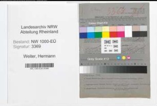 Entnazifizierung Hermann Weiter, geb. 14.05.1890 (Kaufmann)