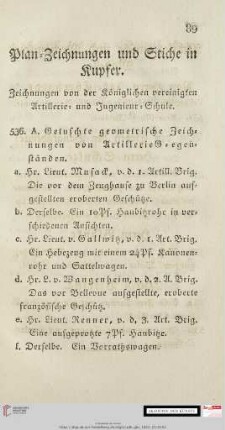 Plan-Zeichnungen und Stiche in Kupfer