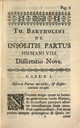 De insolitis partus humani viis