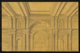 Architekturstudie: Perspektivische Innenansicht eines Renaissancepalast