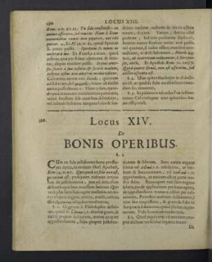Locus XIV. De bonis operibus.