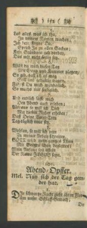 101. Abend-Opffer