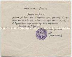 Bescheinigung über die Konfirmation - Personenkonvolut
