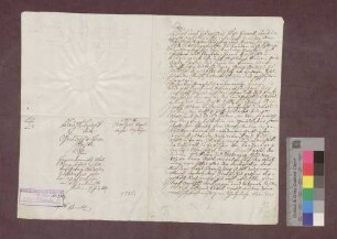 Georg Andres zu Marzell verkauft der badischen Landesherrschaft 5 Jauchert 1/2 Viertel jungen Wald um 79 Gulden 22 1/2 Kreuzer.