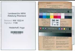 Entnazifizierung Hugo Heiderhoff , geb. 14.06.1893 (Kassierer)