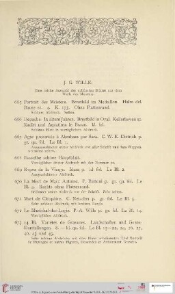 J. G. Wille (Nr. 665 - 728)