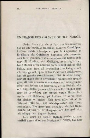 En Fransk Bok Om Sverige Och Norge.