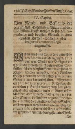 IV. Capitel. Von Macht und Befügnis der Christlichen Potentaten ...