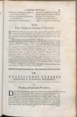 VII. Traditiones Veteres Coenobii S. Stephani Herbipoli.