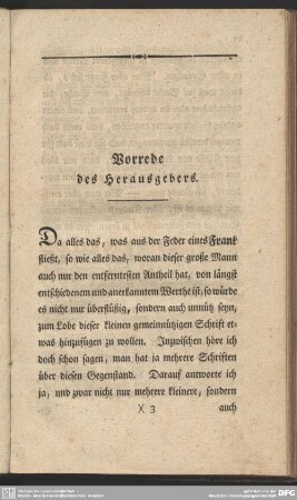 Vorrede des Herausgebers