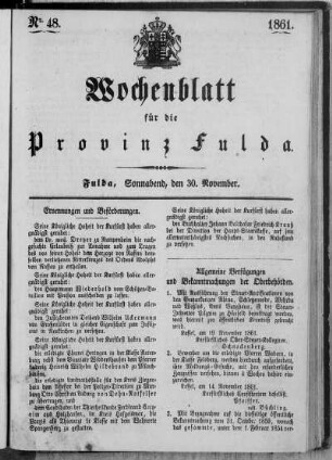 Nr. 48, Ausgabe vom 30. November 1861