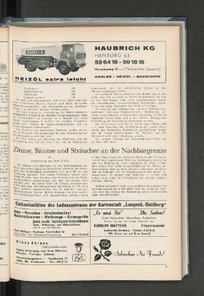 Zäune, Bäume und Sträucher an der Nachbargrenze