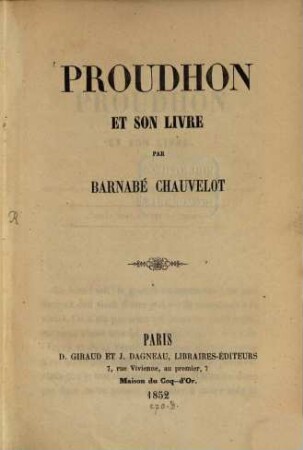 Proudhon et son livre