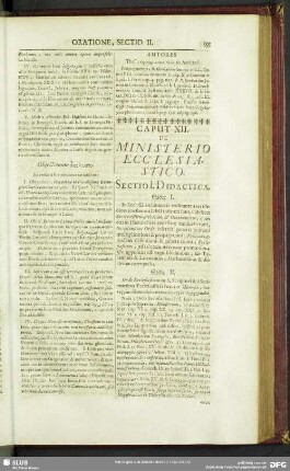 Caput XII. De Ministerio Ecclesiastico