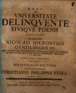De universitate delinquente, eiusque poenis