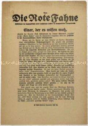 Flugblatt der SPD gegen die KPD