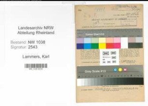 Entnazifizierung Karl Lammers , geb. 30.03.1893 ()