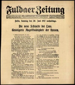Ausgabe vom Samstag, den 30. Juni 1917.