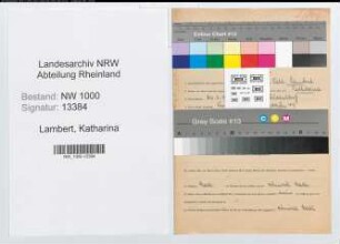 Entnazifizierung Katharina Lambert, geb. 26.06.1919 (Postangest.)