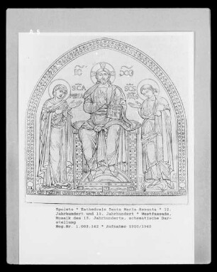 Santa Maria Assunta in Spoleto: Mosaik der Westfassade Mosaik des 13. Jahrhunderts, schematische Darstellung