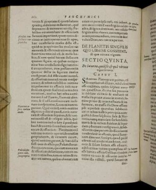 De Planetis Singulis Quo Lumine Constent, & qua virtute vigeant. Sectio Quinta.