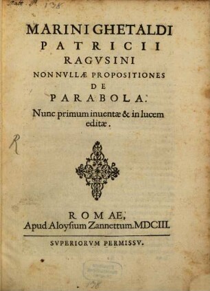 Nonnullae propositiones de parabola