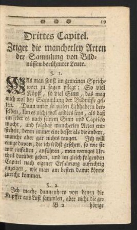 Drittes Capitel. Von mancherley Arten der Bilder-Sammlung
