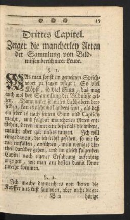 Drittes Capitel. Von mancherley Arten der Bilder-Sammlung