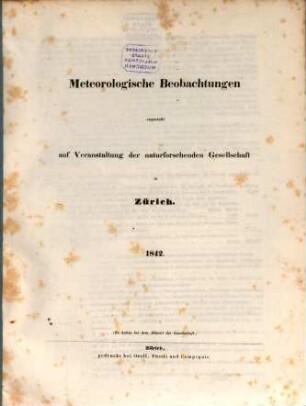 Meteorologische Beobachtungen. 1842