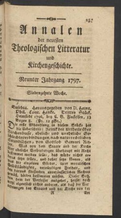 Siebenzehnte Woche