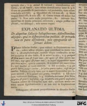 Explanatio Ultima.