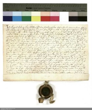 Revers August Ludwigs von Sell bezüglich der Belehnung mit der Hälfte des Dorfes und des Gerichts Bisses durch Adalbert [von Schleifras], Abt von Fulda