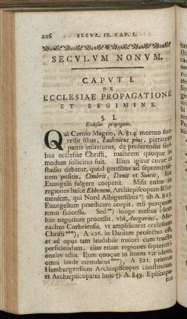 Seculum Nonum.