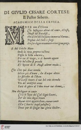Di Givlio Cesare Cortese Il Pastor Sebeto
