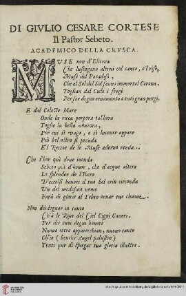 Di Givlio Cesare Cortese Il Pastor Sebeto
